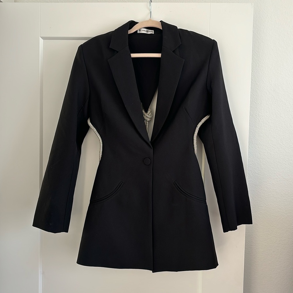 YG Rhinestone Open-Back Jacket